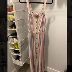BP striped Button down midi/maxi dress